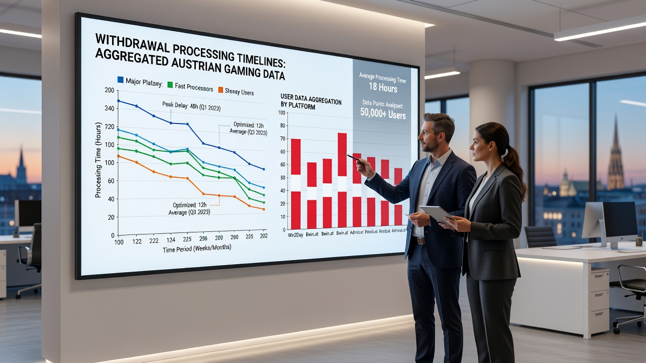 Chart comparing average withdrawal times for different payment methods used on Austrian gaming websites